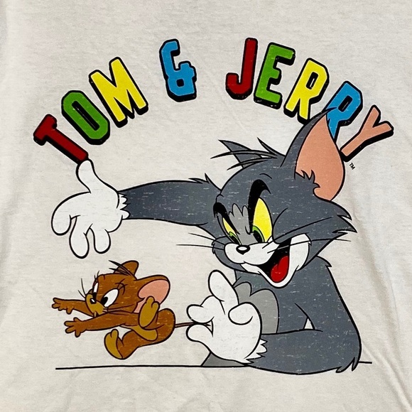 Tom and Jerry oficial Warner Bros cartoon character graphic crop tee women XL - Picture 3 of 5